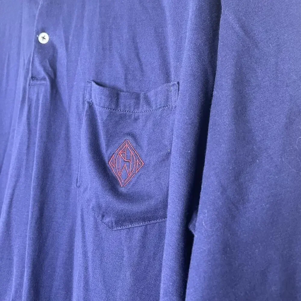Polo Ralph Lauren Polo Shirt Large Navy White Stripe Vintage USA Cotton